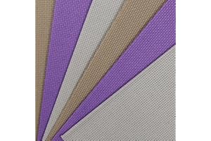 KCS 4/6 pc of 12" x 18"(30cmx45cm) 18CT Counted Cotton Aida Cloth Cross Stitch Fabric (6 pc,Pearl Grey+Khaki+Lavender)