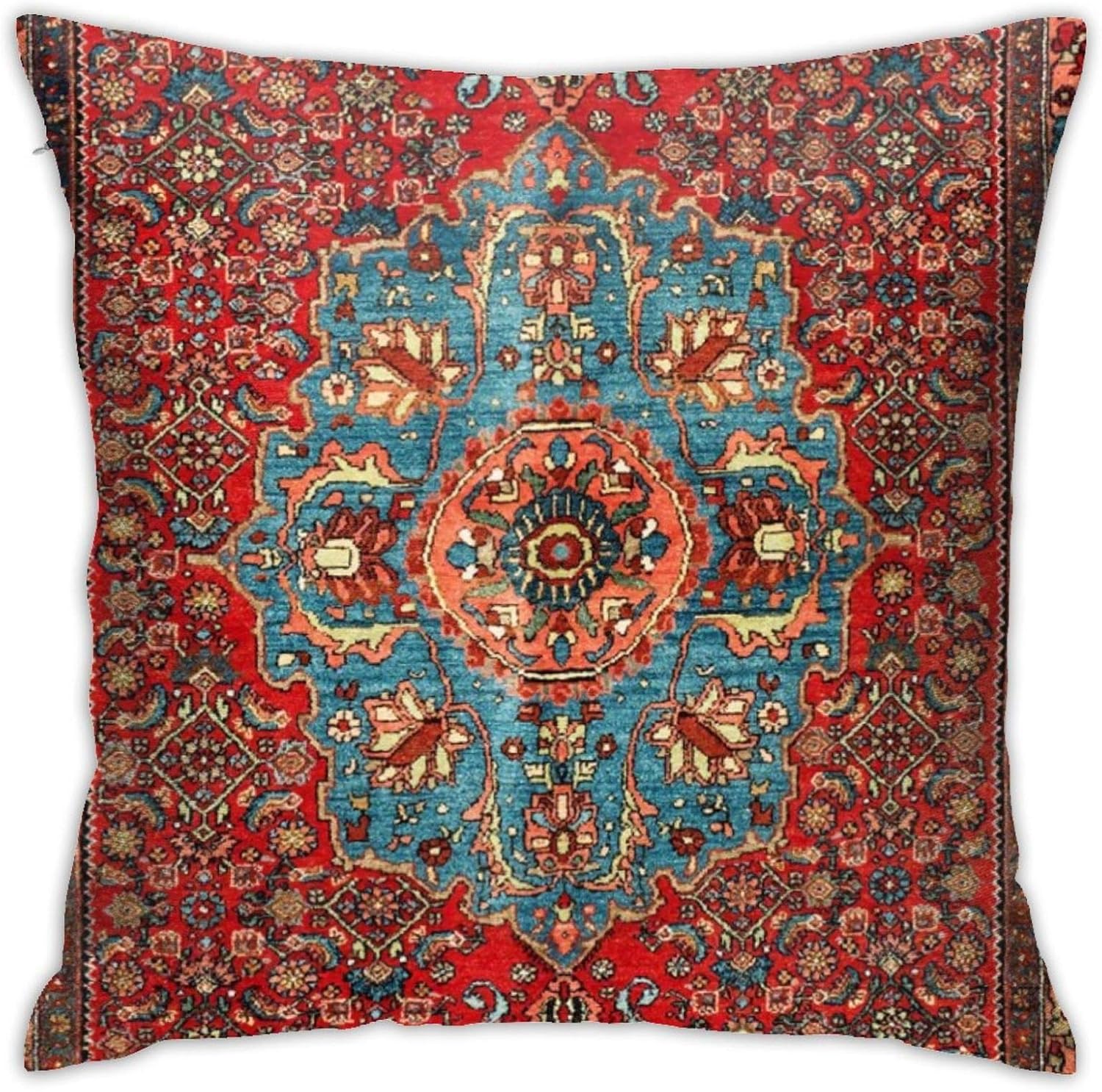 Hangdachang Antique Kurdish North West Persian Rug Pillow Cover Square