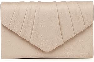 Labair Women's Evening Handbags Pleated Suede Evening Bag Velvet Clutch Bag Wedding Bridal Dress Purse.