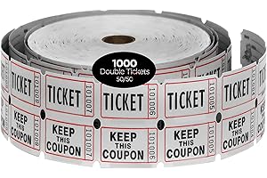 HENRY DOTS Raffle Ticket: Double Roll of 1000 Tickets (White)