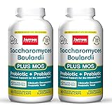 Jarrow Formulas Saccharomyces Boulardii + MOS - 5 Billion Viable Organisms Per Serving - 90 Delayed Release Veggie Caps, 2 Pa