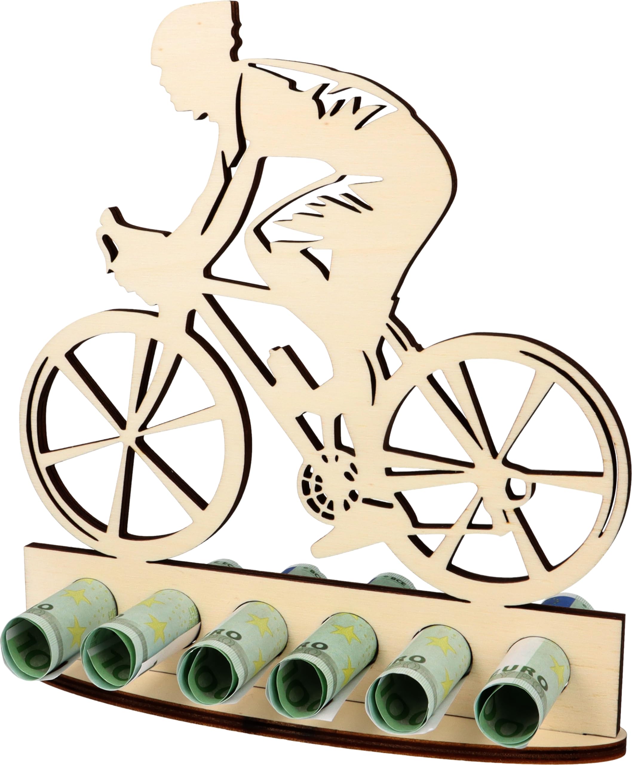 XL Wooden Money Gift, Gift Idea, Voucher Packaging, Funny Gift, Money Gift for Men and Women (Bicycle Man) — image 1