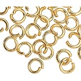 DanLingJewelry 200 pcs 304 Stainless Steel 19 Gauge Open Jump Rings 5mm for Jewelry Making DIY Golden Color