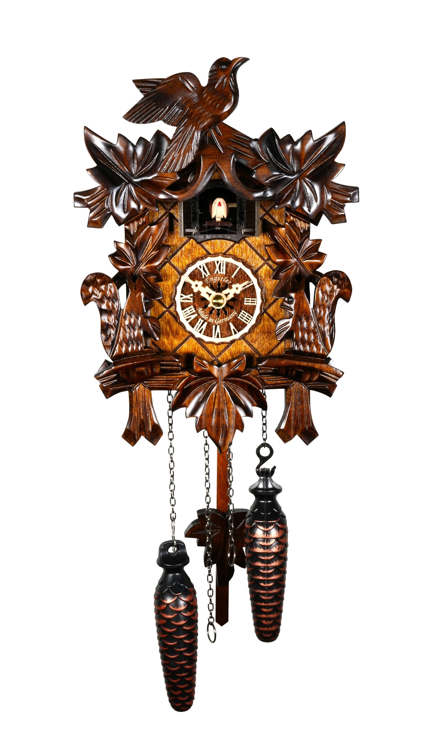 Engstler Quartz Cuckoo Clock 5-leaves, bird EN 622 Q