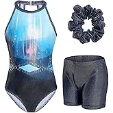 JiAmy Girls Gymnastics Leotards with Shorts Ballet Dance Clasp Back Biketards Gymnastic Clothes for Kids