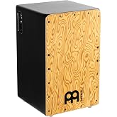 Meinl Pickup Cajon Box Drum with Internal Strings for Snare Effect - NOT MADE IN CHINA - Makah Burl Frontplate / Baltic Birch Body, Woodcraft Professional, 2-YEAR WARRANTY (PWCP100MB)