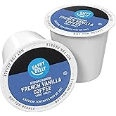Amazon Brand - Happy Belly Light Roast Coffee Pods, French Vanilla Flavored, Compatible with Keurig 2.0 K-Cup Brewers, 100 Count