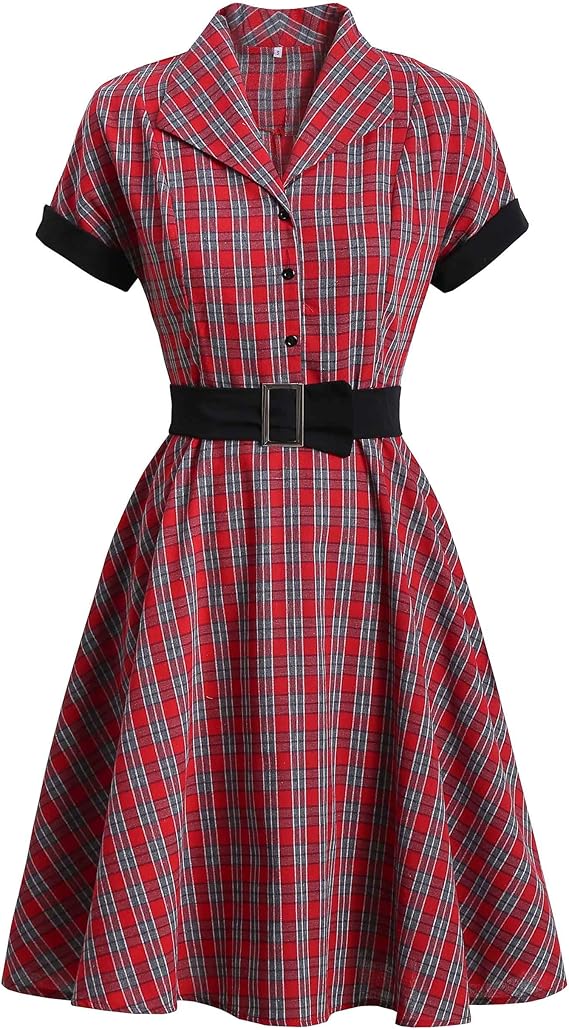 yellow check shirt dress