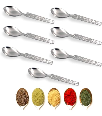 Lot De 8 Petites Cuillères En Acier Inoxydable 7,3 Cm - Idéales Pour Épices Et Condiments