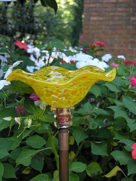 Amazon Com Andrew Holmberg Spotted Yellow Hand Blown Glass