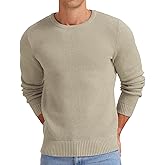 NITAGUT Men's Crewneck Sweater Soft Casual Classic Pullover Knitwear Lightweight Sweaters with Ribbing Edge