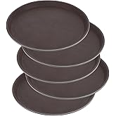 5 Pieces Restaurant Serving Tray, Non Slip Surface Round Tray Plastic Food Meals Server with Raised Edges for Home, Kitchen, Restaurant, Cafeteria, Bar, Hotel