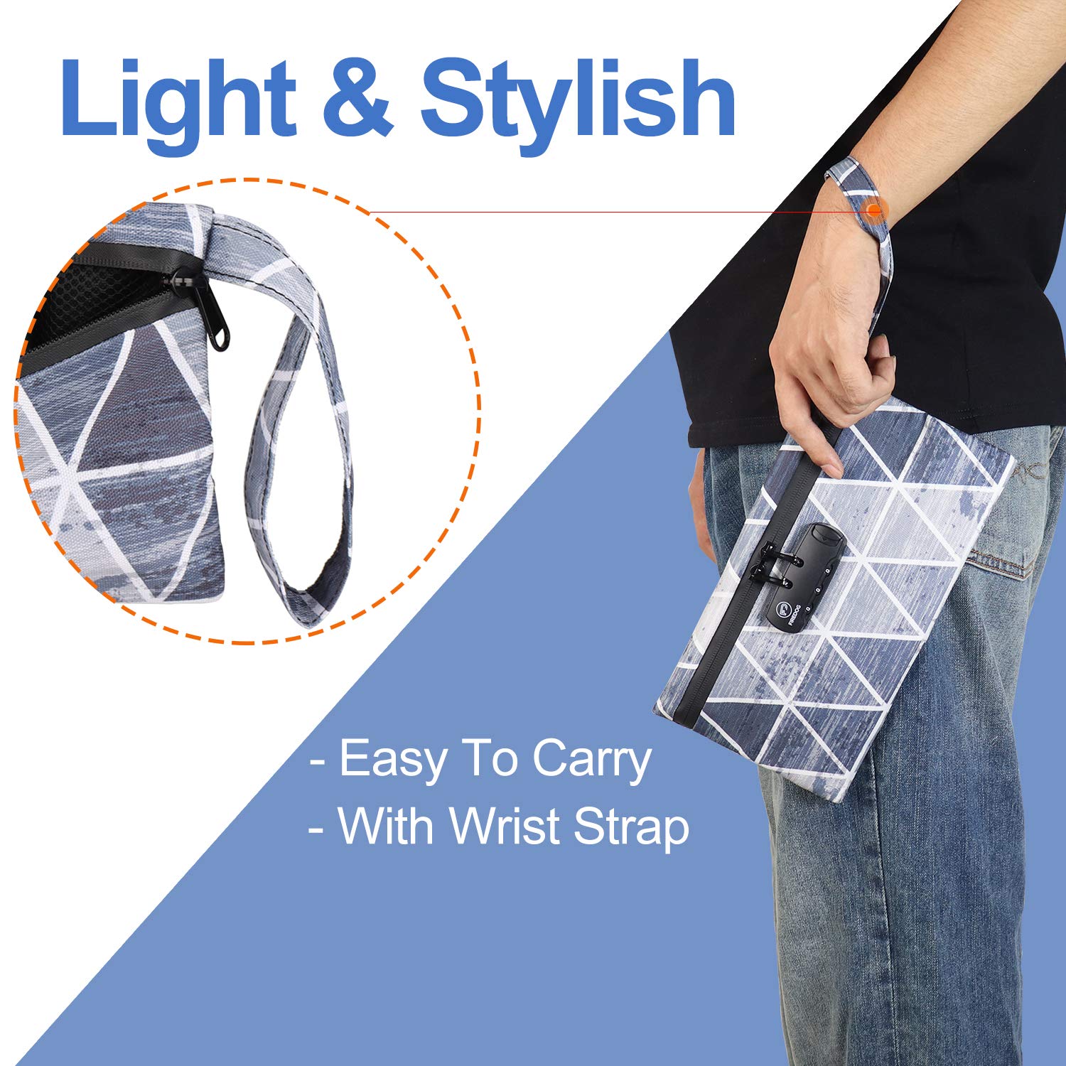 FIREDOG Smell Proof Bags with Lock, Carbon Lined Odor Proof Pouch Case Container for Travel Storage