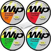Wip Energy Pouches | 100mg Natural Caffeine | Vitamins and Minerals | 4 Pack Assorted: Sour Cherry, Mint, Orange Citrus, Strawberry Kiwi