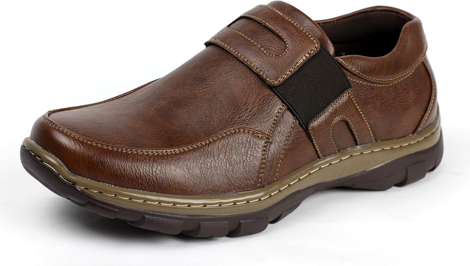 Mens Slip On Casual Classic Work Shoes Smart Office Comfort Loafers (UK 10 / EU 44, Brown