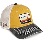 Jeep Have Fun Out There Patch Garment Washed Trucker Hat Unstructured for Men & Women - Adjustable Snapback Baseball Cap