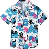APTRO Boy's Hawaiian Shirt Tropical Beach Casual Summer Shirt with Pocket Short Sleeve 4-15 Years