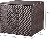 CASARIA Polyrattan Garden Storage Box 318 L Brown 75x75x70cm with Gas Spring view 7