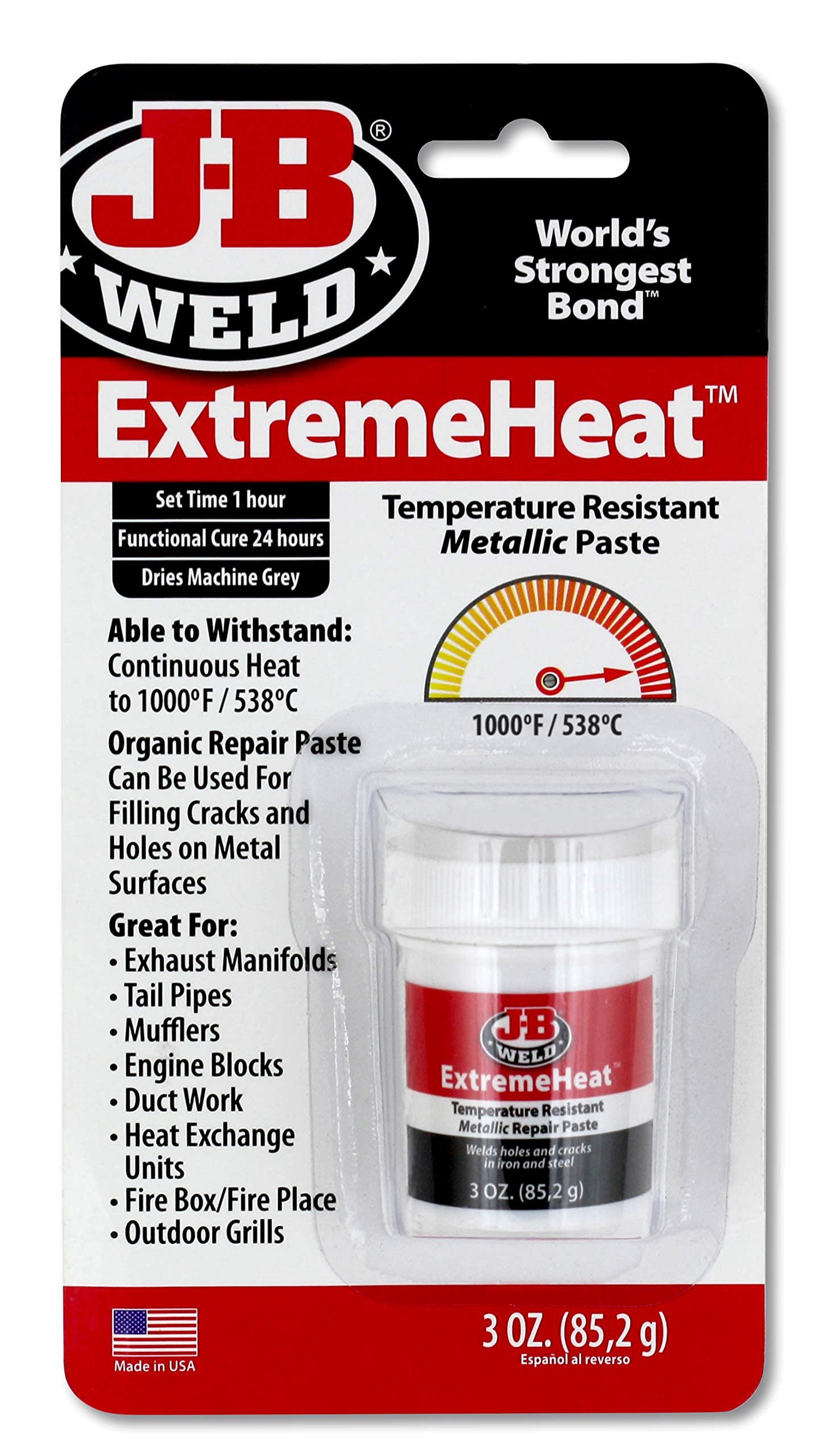 J-B Weld 37901 4 Pack 3 oz. Extreme Heat Temperature Resistant Metallic Paste