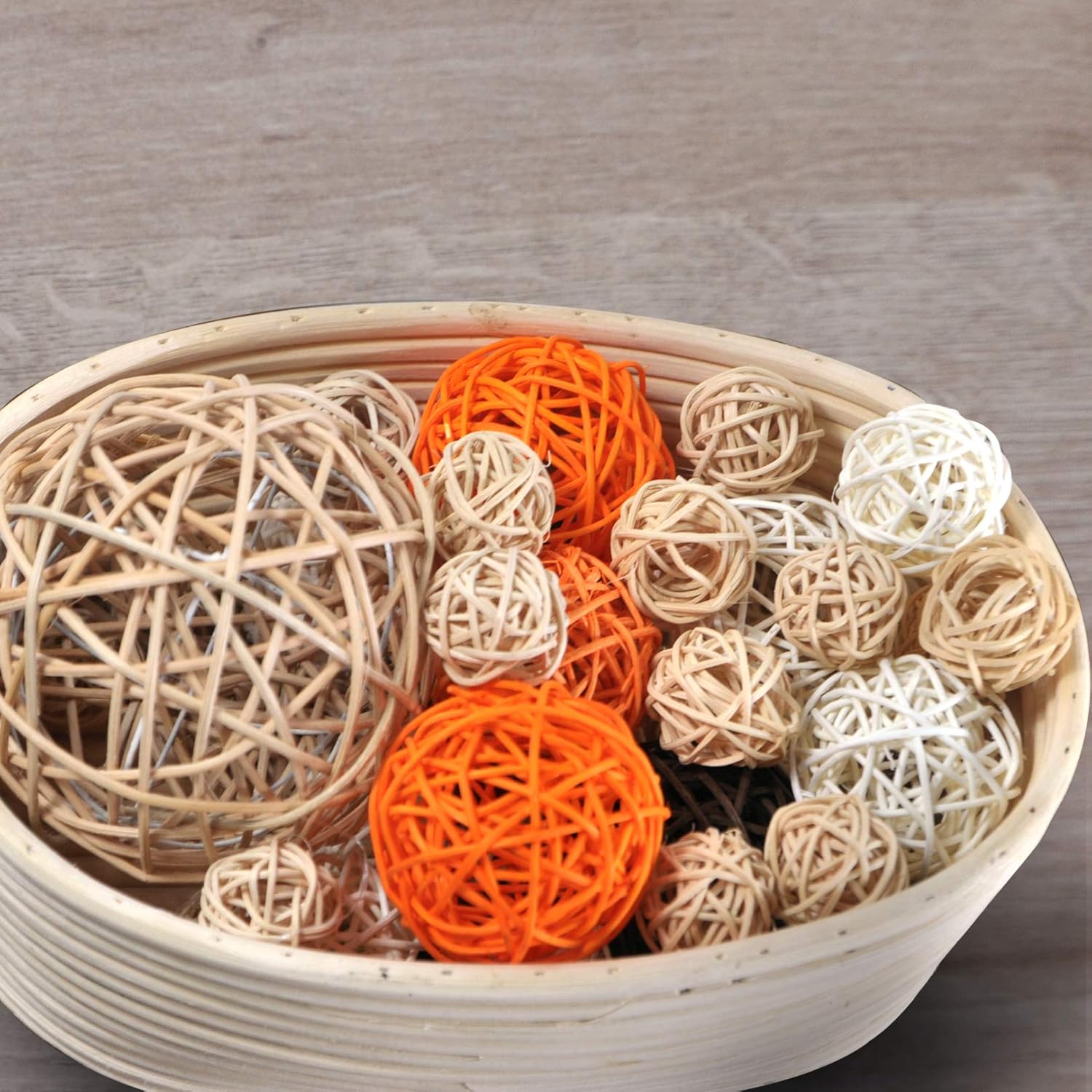 Set of 20pcs Wicker Rattan Balls Table Wedding Party Christmas