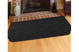 TIRIFER Fire Resistant Fireplace Hearth Rug, Rectangular Hearth Pad Polyester Trim Non Slip Mat Protects Floors Patio from Sparks Embers(60'' x 36''(B))