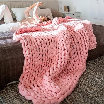 Lustar Wolle Garn Stricken Decke Handgemachte Klobige Gestrickte