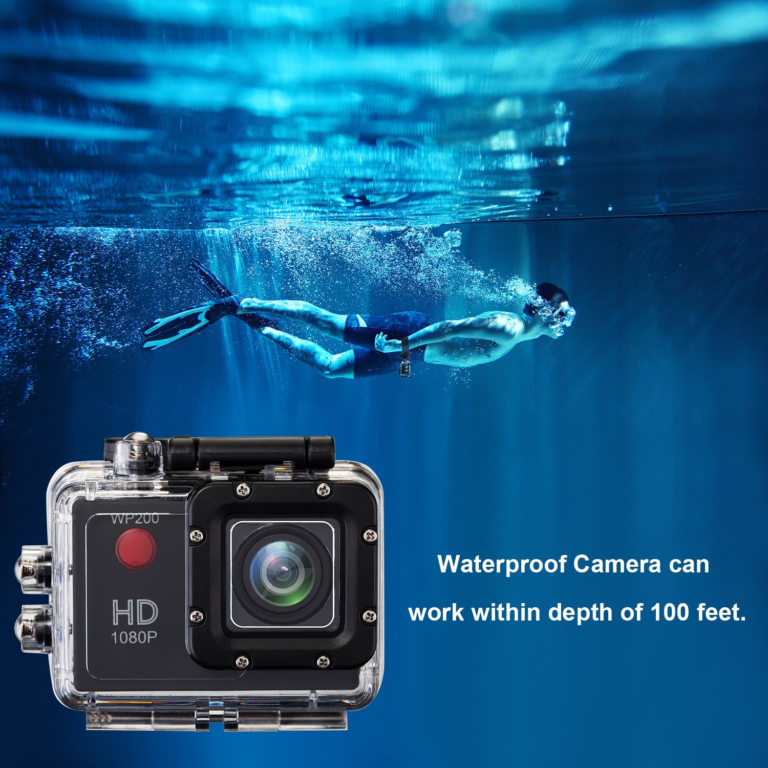 Prograce Action Camera Underwater Video Cam 1080P Full HD 12MP 2\