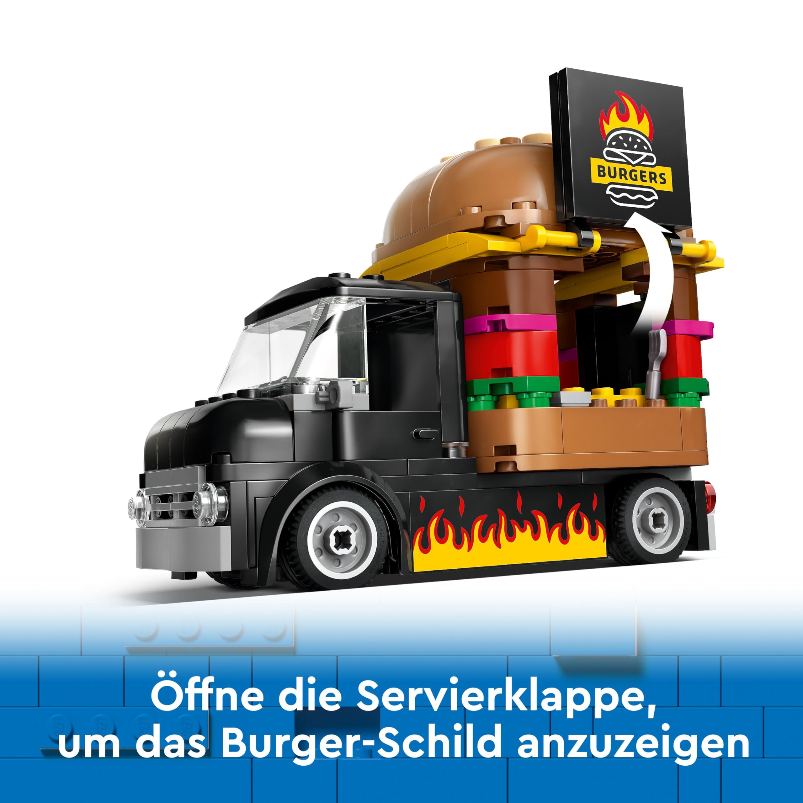 LEGO City Burger Van, Food Truck Toy for 5 Plus Year Old Boys & Girls, Vehicle Building Toys, Kitchen Playset with Vendor Minifigure and Accessories, Imaginative Play Gifts for Kids 60404 4