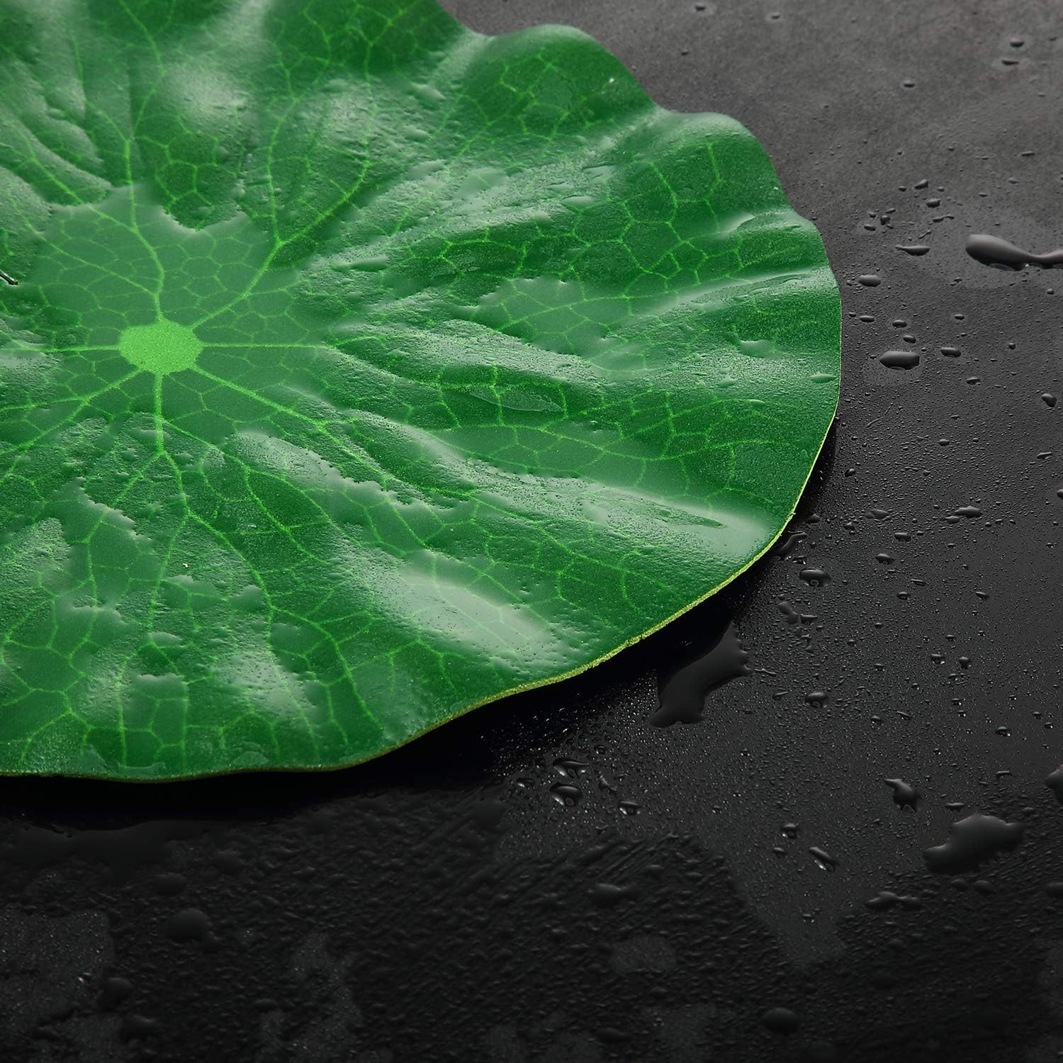 WILLBOND 12 Pieces 4 Kinds Artificial Lotus Leaves Floating Foam Ornament Lily Pads Foliage Pond Decor Water Lily Leaves for Patio Koi Fish Pond Pool Aquarium Decoration - Image 5