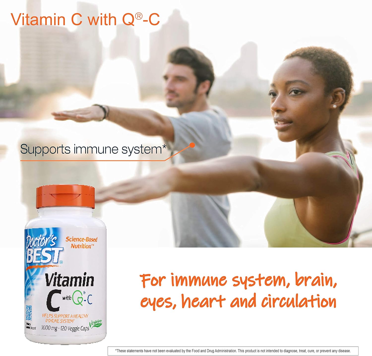 Doctor's Best Vitamin C with Quali-C 1000 mg, Non-GMO, Vegan, Gluten Free, Soy Free, Sourced from Scotland, 120 Veggie Caps: Health & Personal Care