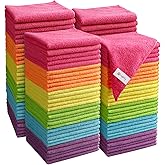 Orighty Microfiber Cleaning Cloth Pack of 120, Microfiber Towels for Cars, Highly Absorbent Car Cleaning Supplies, Lint Free Cloths Clean Rags for Car Care, House, Kitchen, 12x12 inch