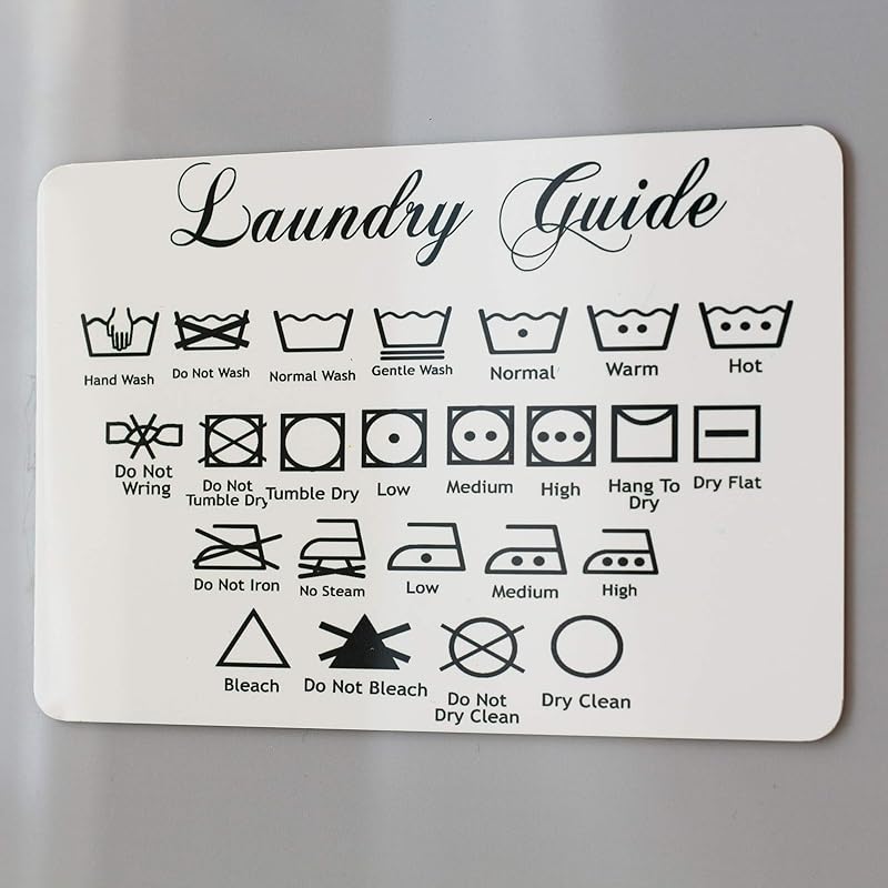 Laundry symbols metal plaque large fridge 15 x 10 cm