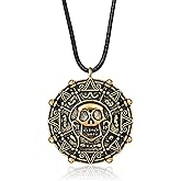 C-leen Halloween Pirate Coin Necklace - Pirate Skeleton Necklace for Men and Women for Halloween Pirates Costume Accessories Jewelry