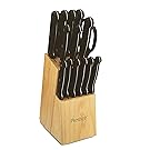Prestige 15 Piece Knife Block Set, Steel, Light Brown, Set of 15