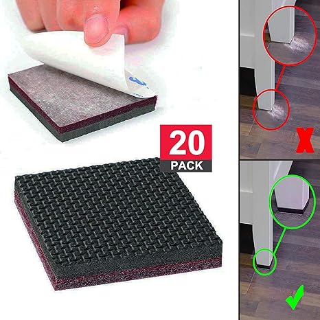 Non Slip Furniture Pads Chair Leg Floor Protectors Self Adhesive Furniture Grippers For Hardwood Floor Combined Of Rubber And Felt Pads For