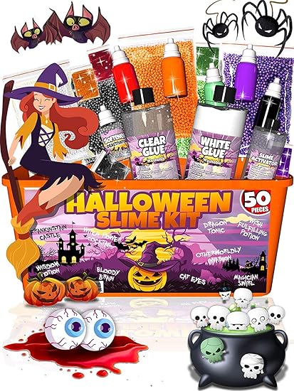 Amazon.com: Laevo Kit de Slime para niña, suministros de bricolaje Slime, kit para hacer Slime para niños, 47 piezas, kit de bricolaje con nieve instantánea, pegamento transparente, bolas de espuma, pegamento Slime:
