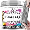 Foam Clay Air Dry Modeling Clay - Moldable Cosplay Soft Clay for Slime Add Ins, Molding Clay for Sculpting with Eva Foam - 300 Gram Gray Air Dry Clay