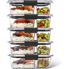 Image of Rubbermaid Brilliance BPA Free Food Storage Containers with Lids (2 Compartment)