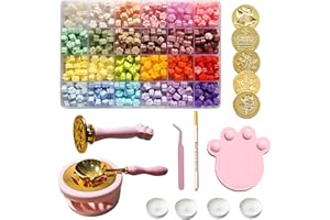 CATOPIA 100Pcs Wax Seal Stamp Kit for Beginners – Includes Stamps with Handle, Wax Spoon, Bear Mold, 2 Gacha Boards with Chains – Ideal DIY Craft Gift for Children’s Day (Multiple)