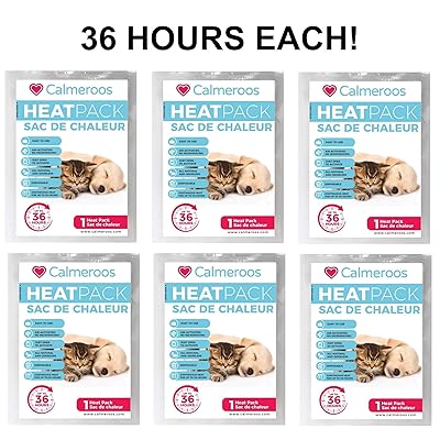 Calmeroos Disposable Heat Pack Replacements for Pets 6-Pack Long-Lasting 36 Hours Each for Smart Pets who Love to Snuggle