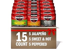 Jack Link's Beef Jerky Bold Variety Pack - Includes Sweet & Hot, Jalapeno and Peppered Jerky, Bulk Protein Snack Pack, Good Source of Protein, Meat Snacks Made with 100% Beef - 1.25 Oz (Pack of 15)