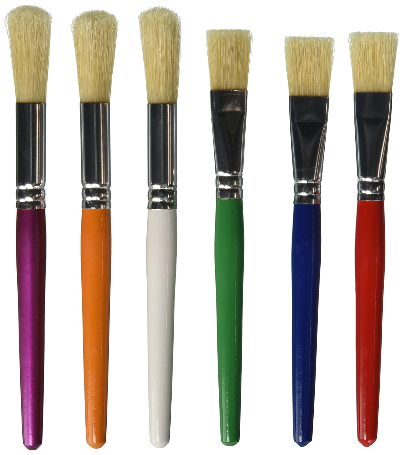 School Smart 442148 Stubby Ox Hair Paint Brushes