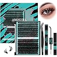 Lash Extension Kit 320Pcs,DIY Individual Lashes Clusters Kit,Lash Bond And Seal,Lash Remover For Eyelashes Extensions,Lash Applicator Tool For False Eyelash Cluster Kit At Home(7090D,D-Mix10-16mmKit)