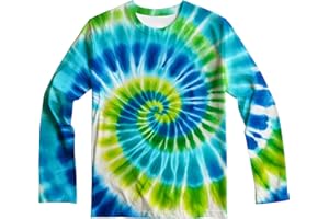DMPROD Kids Tie Dye Sun Protection Shirt UPF 50+ Long Sleeve Rash Guard Swim Shirts for Boys Girls