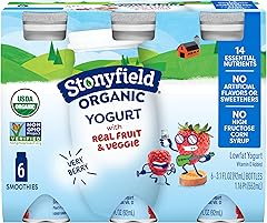Stonyfield Organic Lowfat Yogurt Smoothies, Very Berry, 3.1 oz.,- #1 Organic Kids Yogurt, Real Fruit & Wholesome Ingredients,