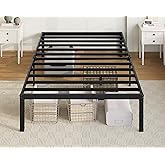 Allewie Twin Bed Frame, 14 inch Metal Platform Beds with Storage Space, No Box Spring Needed and Easy Assembly, Black