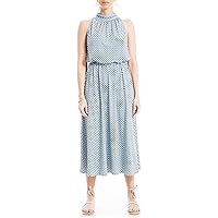 Lucky Brand Women's Poplin Lace Trimmed Smocked Midi Dress, Caviar, X-Small  at Amazon Women's Clothing store