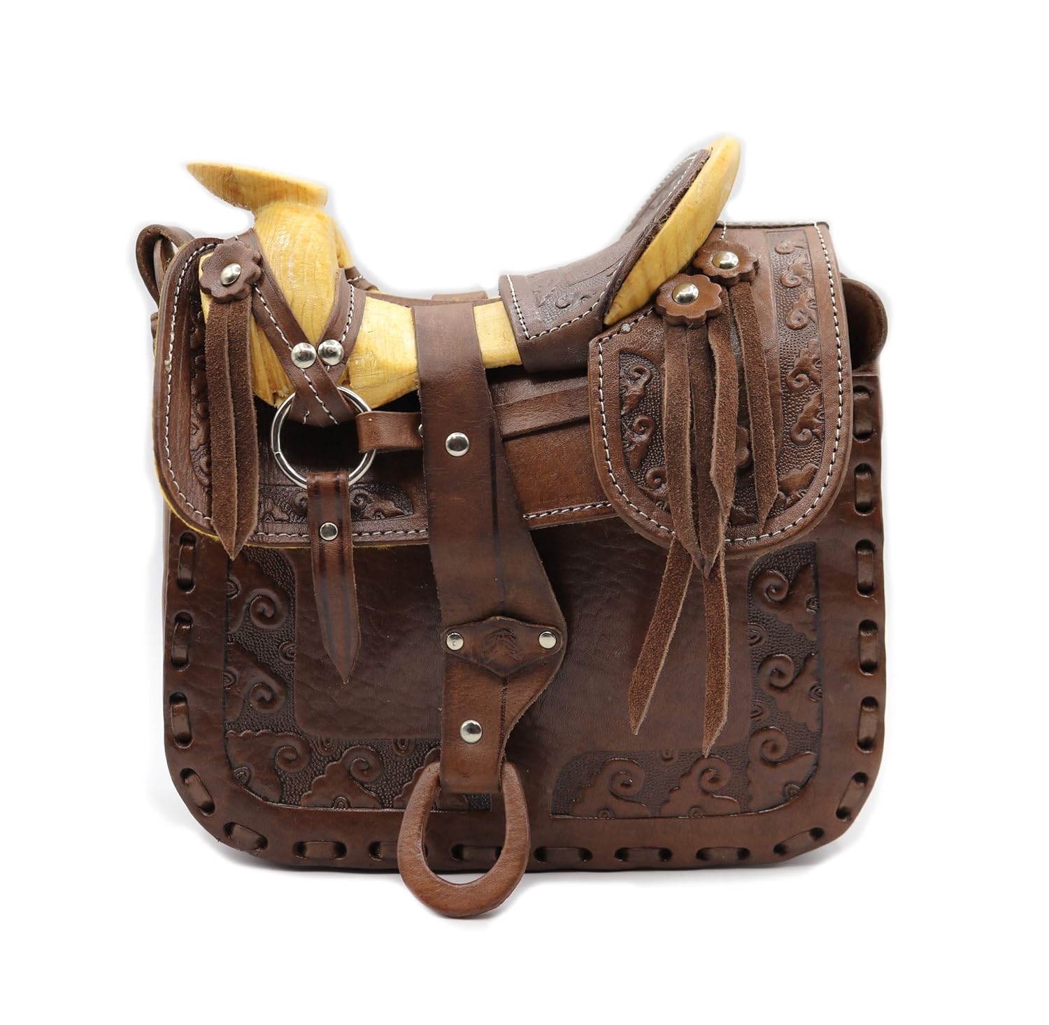hand tooled leather bolsa