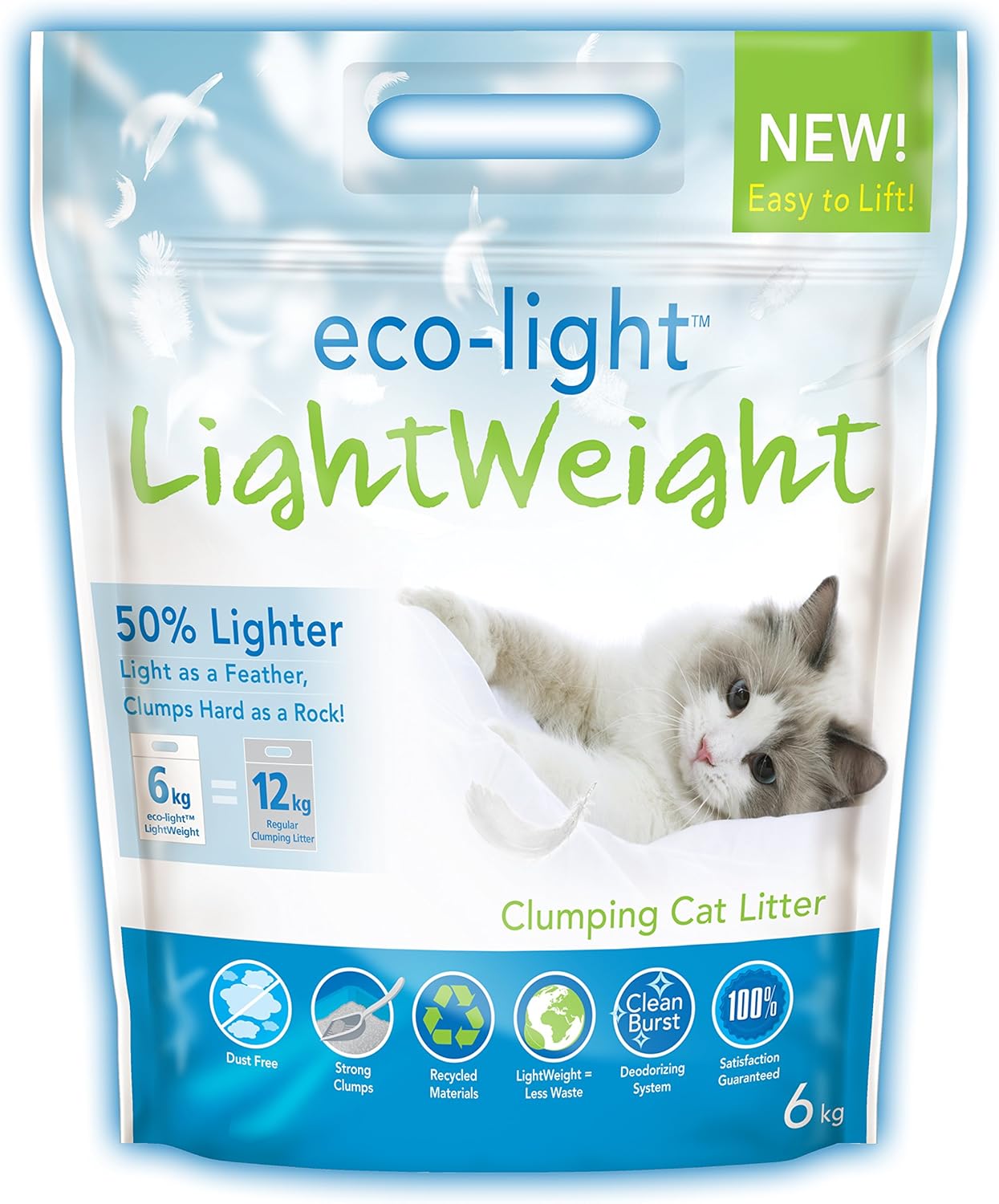 ecolight LightWeight Clumping Cat Litter 6 kg Bag Amazon.ca Pet