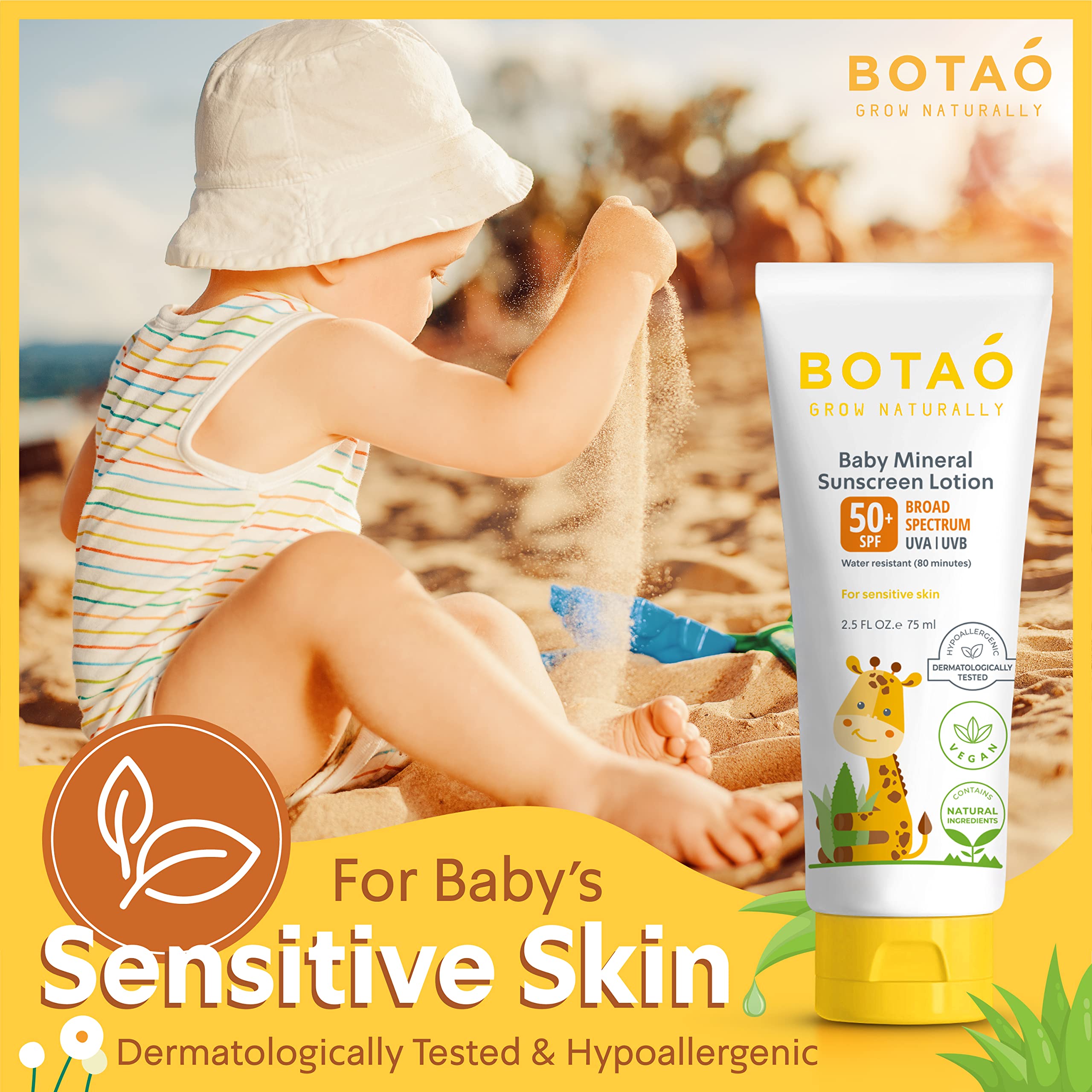 Baby Mineral Sunscreen Lotion for sensetive skin 2-pack Bundle